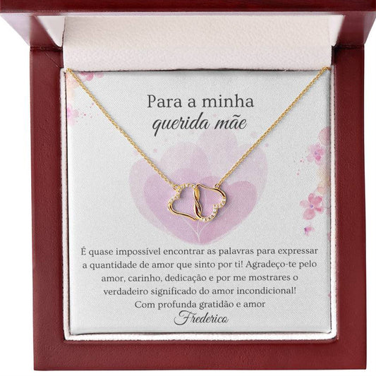 Para a Minha Querida Mãe - Colar Amor Eterno Ouro com Diamantes