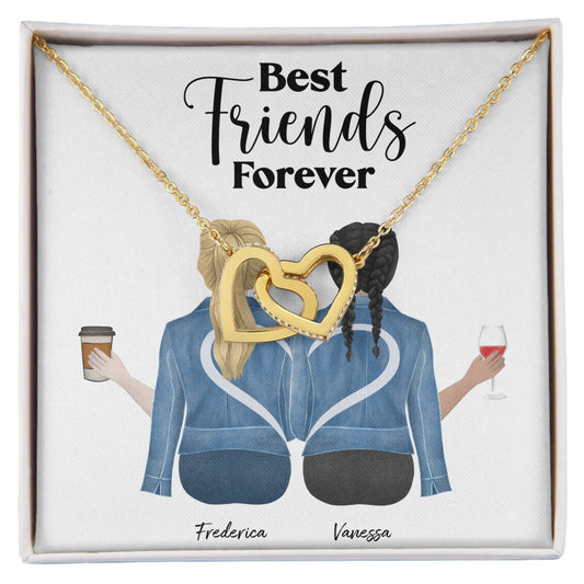 Best Friends Forever - Colar Corações Entrelaçados